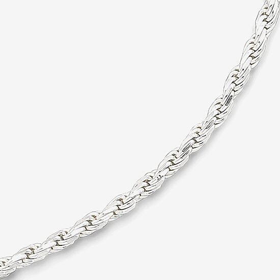 Made in Italy Unisex Adult Sterling Silver 24 Inch Rope Chain Necklace