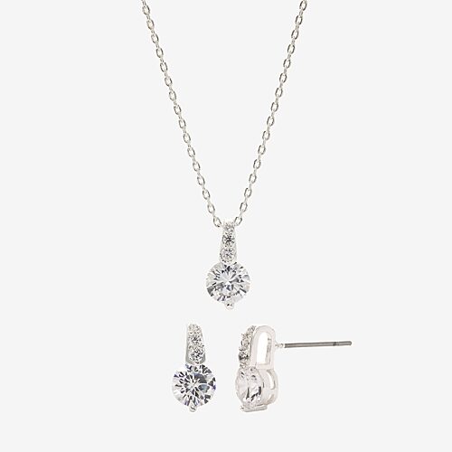 Sparkle Allure Womens 4 1/2 CT. T.W. Cubic Zirconia Pure Silver Over Brass 2-pc. Jewelry Set, One Size