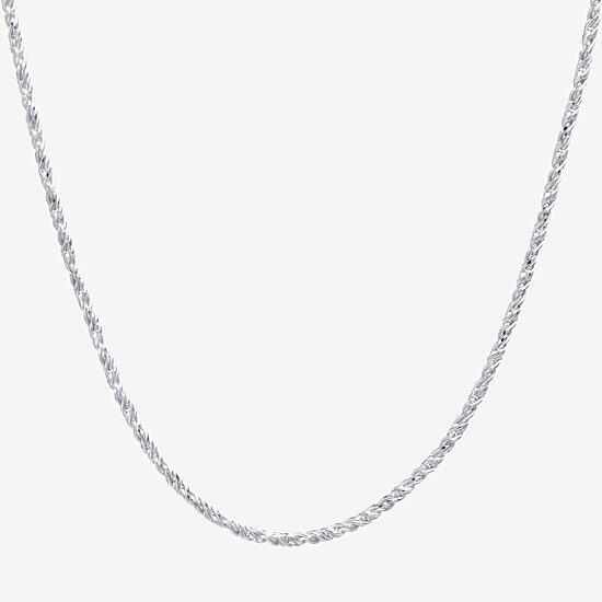 Silver Treasures Made In Italy Sterling Silver 16-24" Round Sparkle Chain Necklace