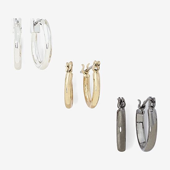 Mixit Womens Hypoallergenic 3 Pair Earring Set