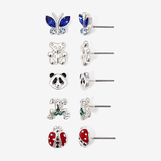 Mixit Womens Butterfly Hypoallergenic 5 Pair Earring Set