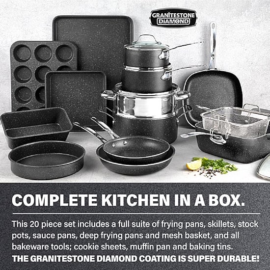 Granitestone 20-pc. Nonstick Cookware and Bakeware Set