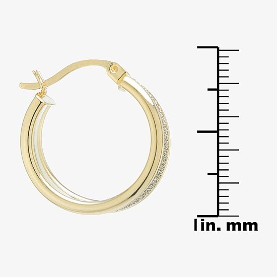 Silver Reflections Womens 24K Gold Over Brass 20mm Hoop Earrings