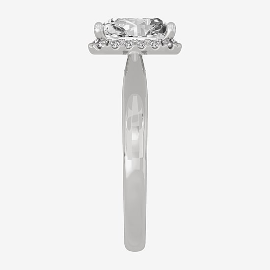 (H-I / Si1-Si2) Womens 2 1/4 CT. T.W. Lab Grown White Diamond 10K Gold Halo Engagement Ring