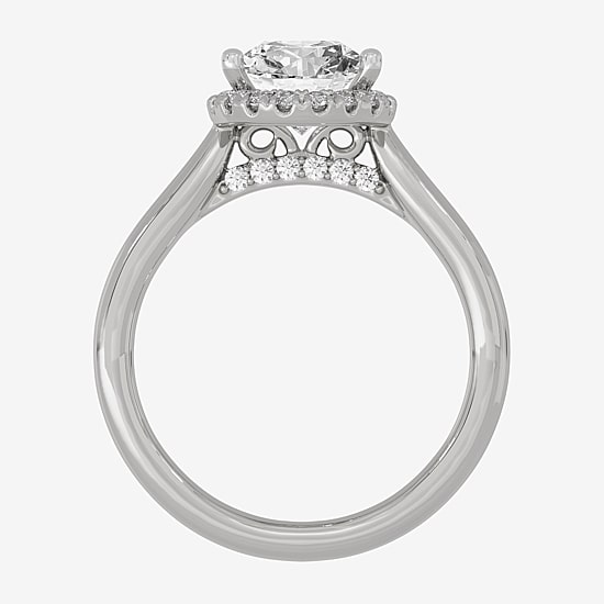 (H-I / Si1-Si2) Womens 2 1/4 CT. T.W. Lab Grown White Diamond 10K Gold Pear Halo Engagement Ring