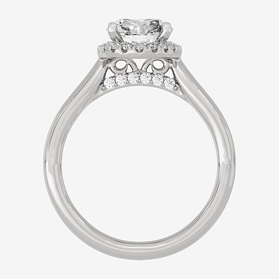 (H-I / Si1-Si2) Womens 2 1/4 CT. T.W. Lab Grown White Diamond 10K Gold Oval Halo Engagement Ring