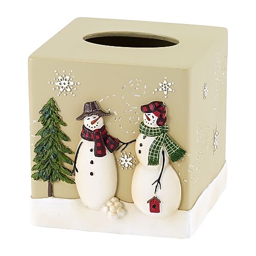 Avanti Snowman Gathering Holiday Resin Tissue Box Cover - Multicolor