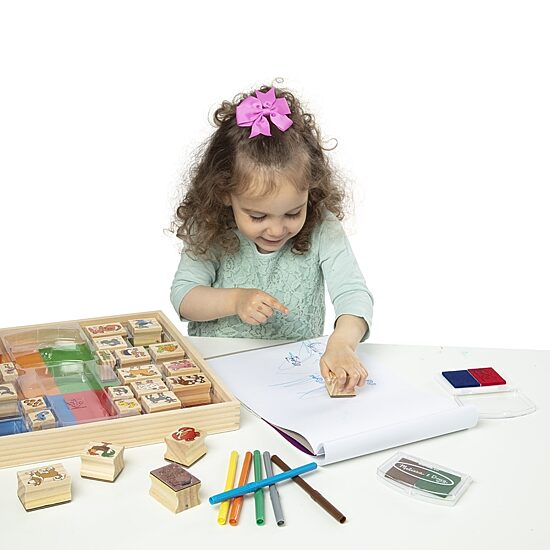Melissa & Doug Deluxe Wooden Stamp Set - Animals Art Set
