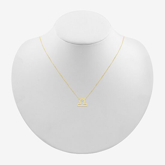 Unisex Adult Diamond Accent Natural White Diamond 10K Gold 17 1/2 Inch Pendant Necklace