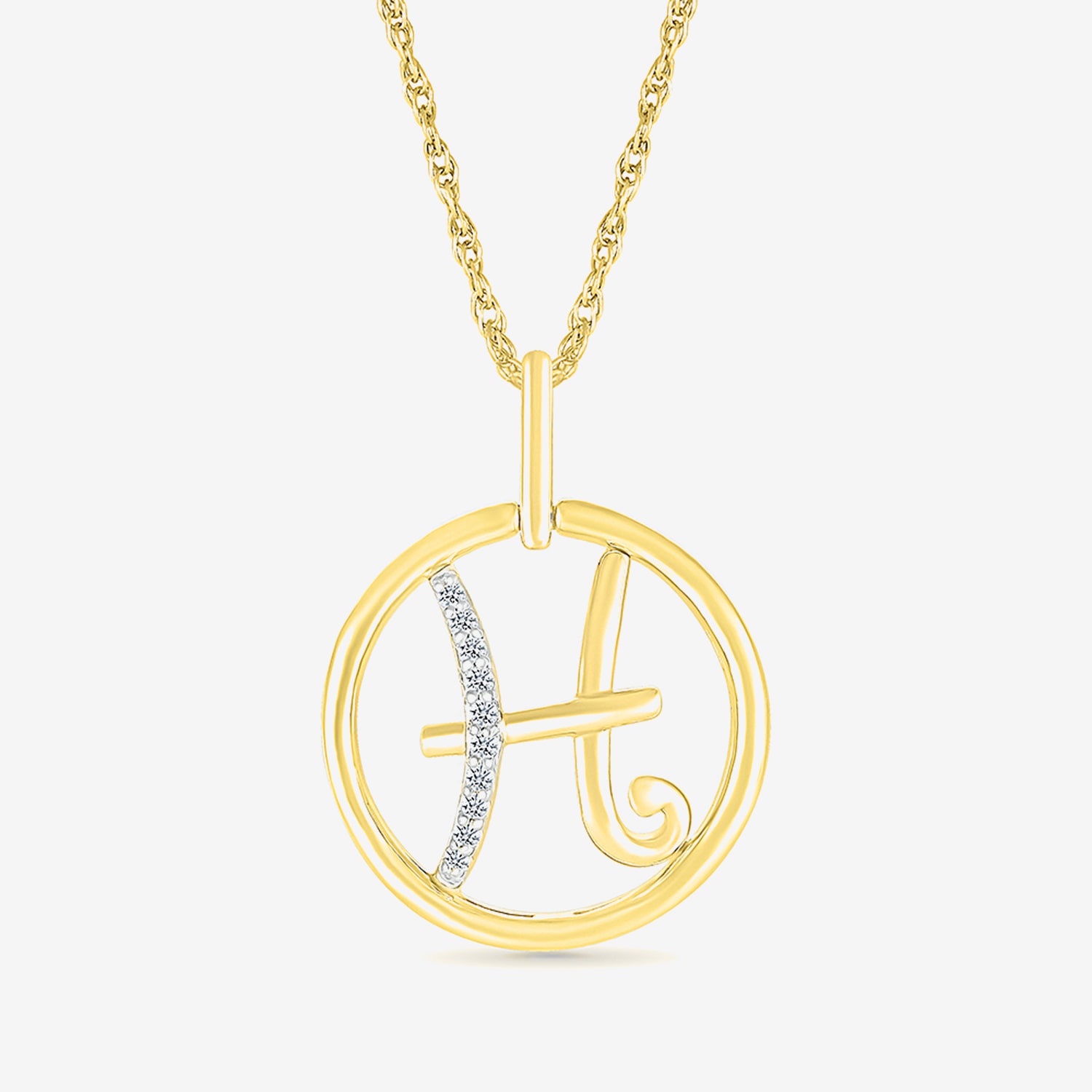Womens Diamond Accent Natural White Diamond 14K Gold 18 Inch Pendant Necklace