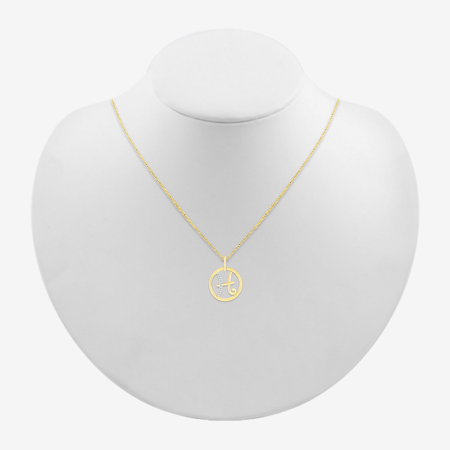 Womens Diamond Accent Natural White Diamond 14K Gold 18 Inch Pendant Necklace