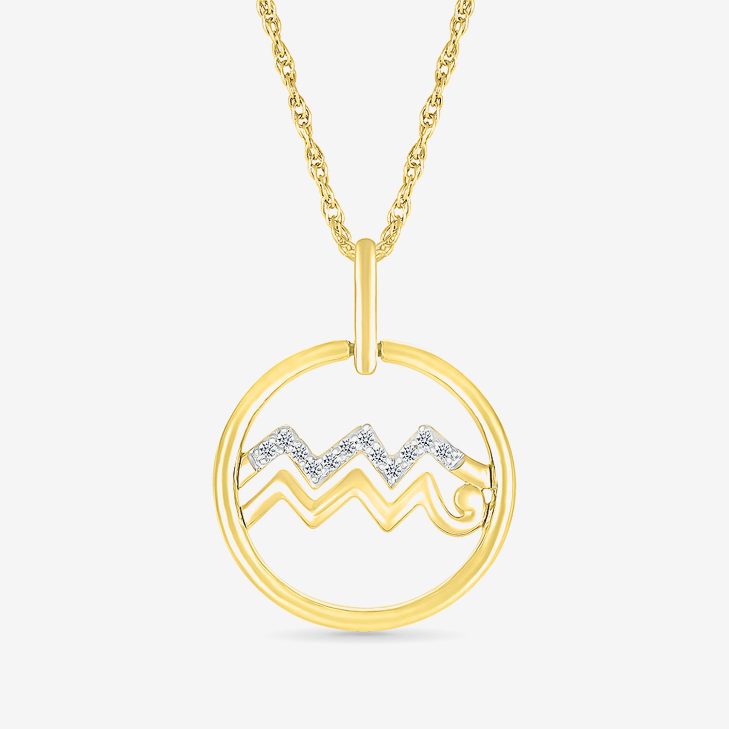 Womens Diamond Accent Natural White Diamond 14K Gold 18 Inch Pendant Necklace