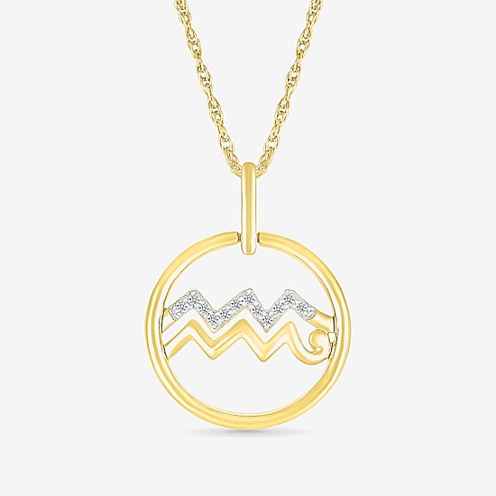 Womens Diamond Accent Natural White Diamond 14K Gold 18 Inch Pendant Necklace