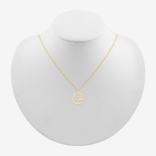 Womens Diamond Accent Natural White Diamond 14K Gold 18 Inch Pendant Necklace
