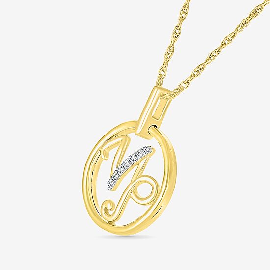 Womens Diamond Accent Natural White Diamond 14K Gold 18 Inch Pendant Necklace