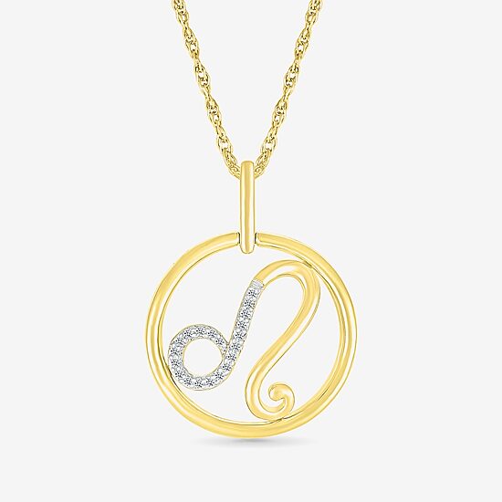 Womens Diamond Accent Natural White Diamond 14K Gold 18 Inch Pendant Necklace