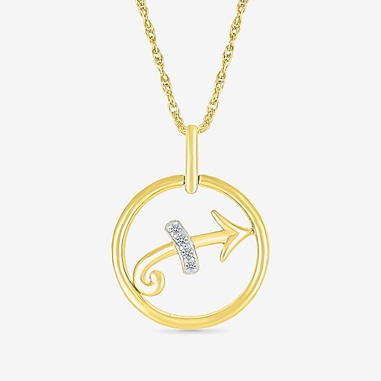 Womens Diamond Accent Natural White Diamond 14K Gold 18 Inch Pendant Necklace