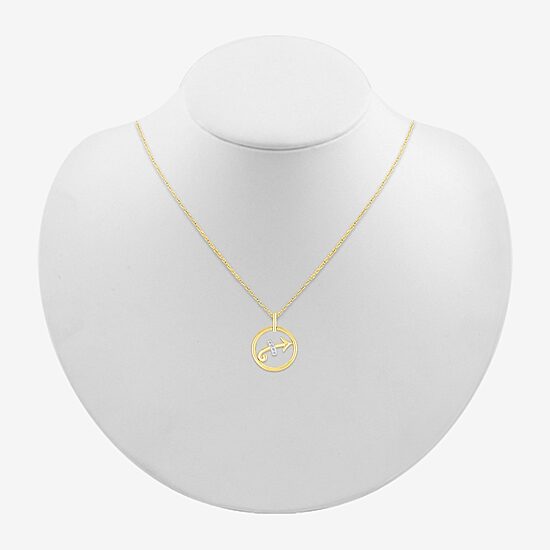 Womens Diamond Accent Natural White Diamond 14K Gold 18 Inch Pendant Necklace