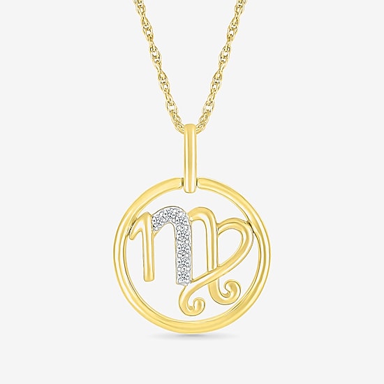 Womens Diamond Accent Natural White Diamond 14K Gold 18 Inch Pendant Necklace