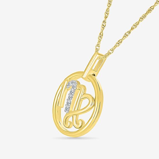 Womens Diamond Accent Natural White Diamond 14K Gold 18 Inch Pendant Necklace