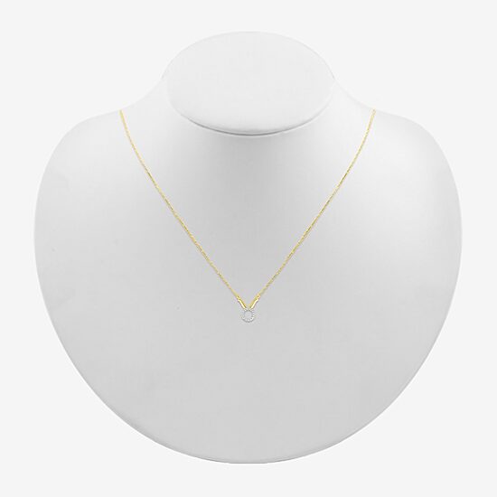Womens Diamond Accent Natural White Diamond 10K Gold 17 1/2 Inch Pendant Necklace