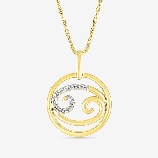 Womens Diamond Accent Natural White Diamond 14K Gold 18 Inch Pendant Necklace