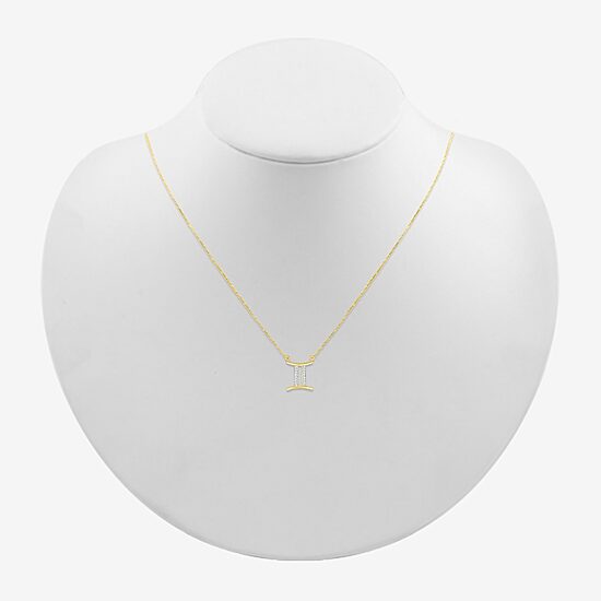 Unisex Adult Diamond Accent Natural White Diamond 10K Gold 17 1/2 Inch Pendant Necklace