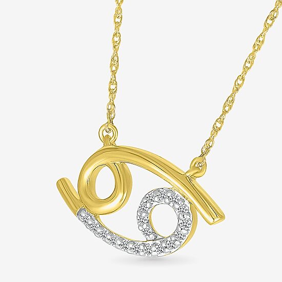 Unisex Adult Diamond Accent Natural White Diamond 10K Gold 17 1/2 Inch Pendant Necklace