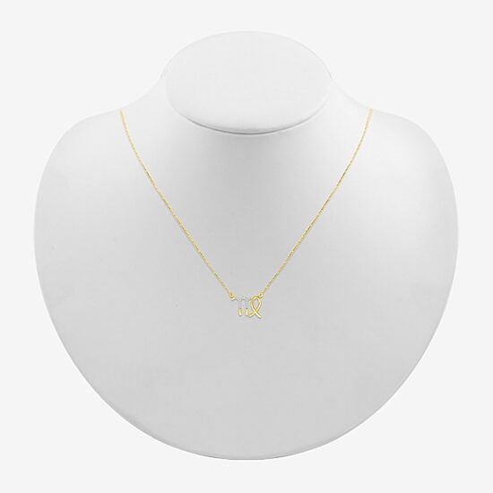 Unisex Adult Diamond Accent Natural White Diamond 10K Gold 17 1/2 Inch Pendant Necklace