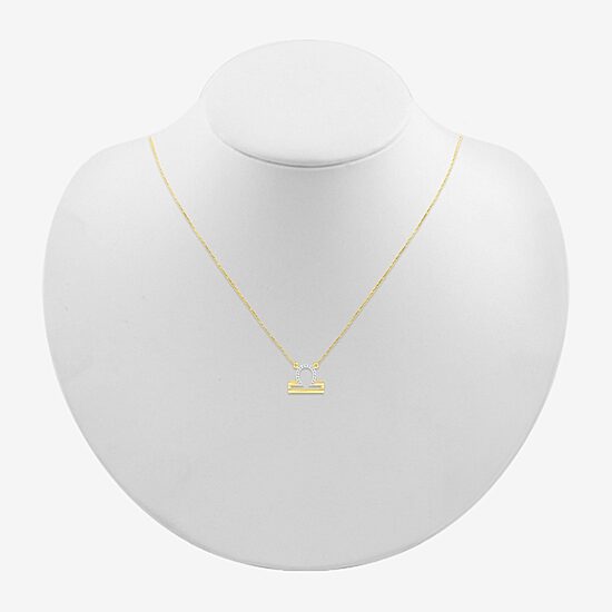 Unisex Adult Diamond Accent Natural White Diamond 10K Gold 17 1/2 Inch Pendant Necklace