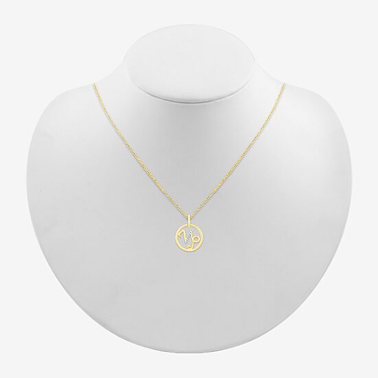 Womens Diamond Accent Natural White Diamond 10K Gold 18 Inch Pendant Necklace