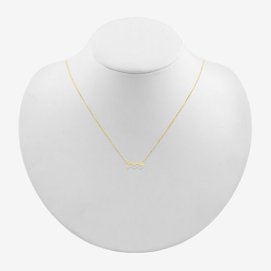 Unisex Adult Diamond Accent Natural White Diamond 10K Gold 17 1/2 Inch Pendant Necklace
