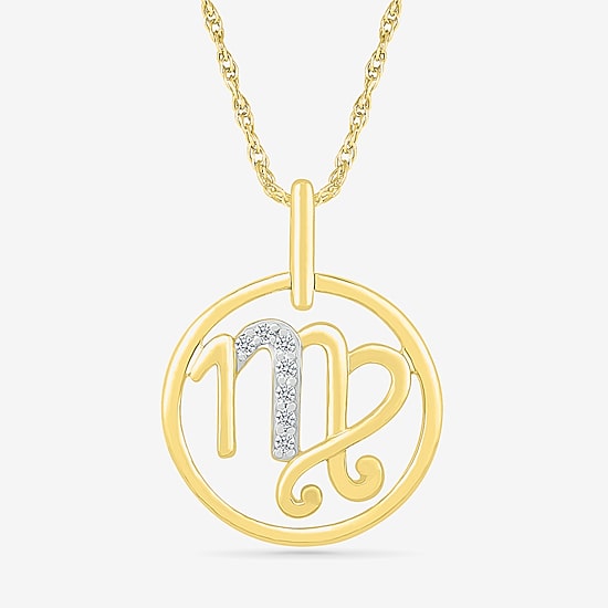 Womens Diamond Accent Natural White Diamond 10K Gold 18 Inch Pendant Necklace