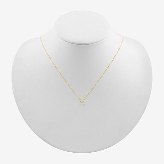 Unisex Adult Diamond Accent Natural White Diamond 10K Gold 17 1/2 Inch Pendant Necklace