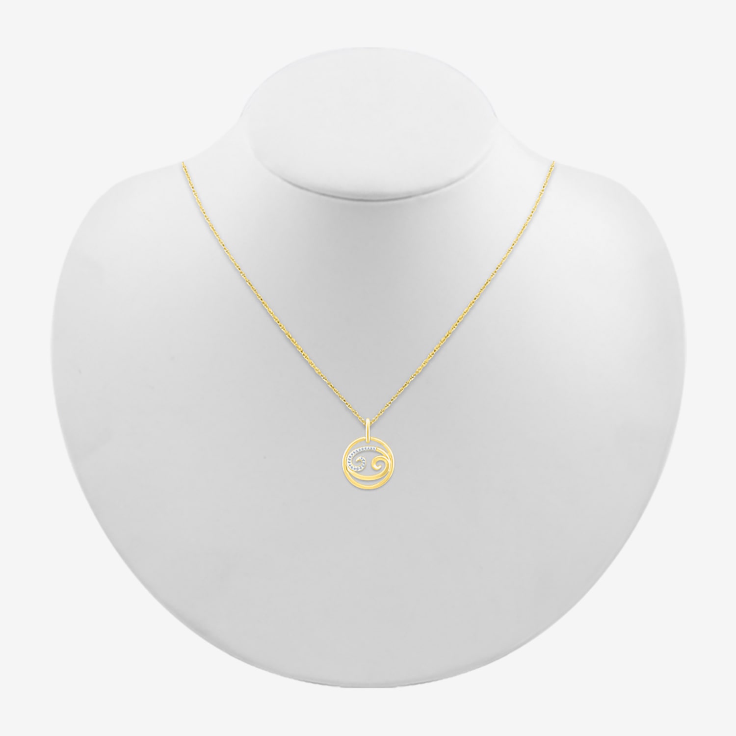Womens Diamond Accent Natural White Diamond 10K Gold / Inch Pendant Necklace