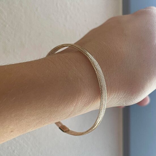 Made in Italy Womens 10K Gold Bangle Bracelet