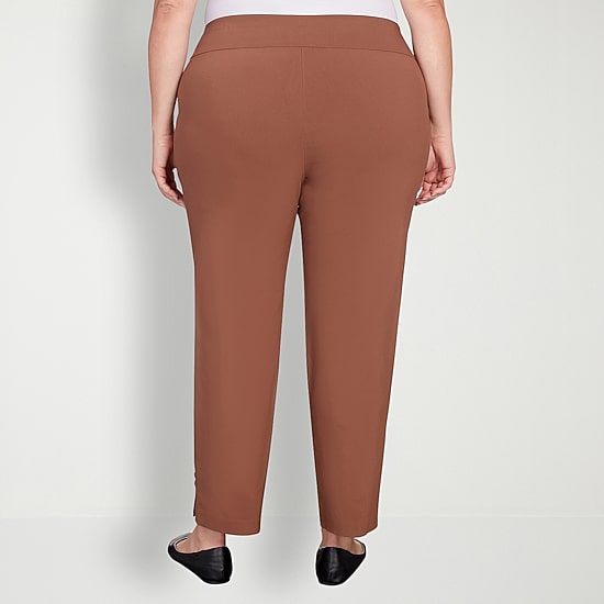 Hearts Of Palm Womens Plus Straight Mid Rise Pull-On Pant