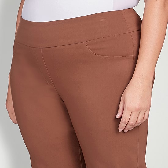 Hearts Of Palm Womens Plus Straight Mid Rise Pull-On Pant