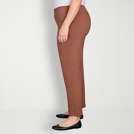 Hearts Of Palm Womens Plus Straight Mid Rise Pull-On Pant