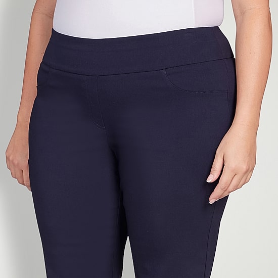Hearts Of Palm Womens Plus Straight Mid Rise Pull-On Pant