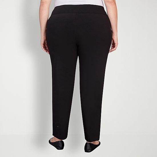 Hearts Of Palm Womens Plus Straight Mid Rise Pull-On Pant