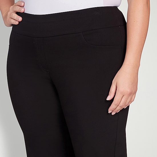 Hearts Of Palm Womens Plus Straight Mid Rise Pull-On Pant