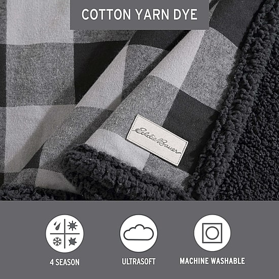 Eddie Bauer Cabin Cotton Flannel Lightweight Throw