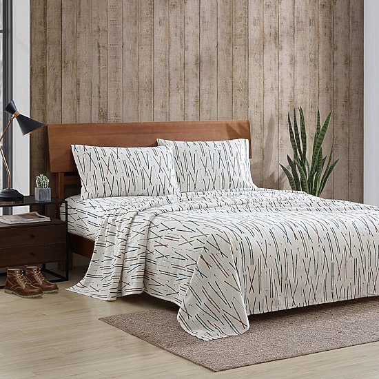Eddie Bauer Ski Line Cotton Flannel Deep Pocket Sheet Set