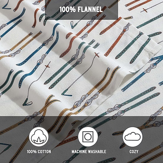 Eddie Bauer Ski Line Cotton Flannel Deep Pocket Sheet Set