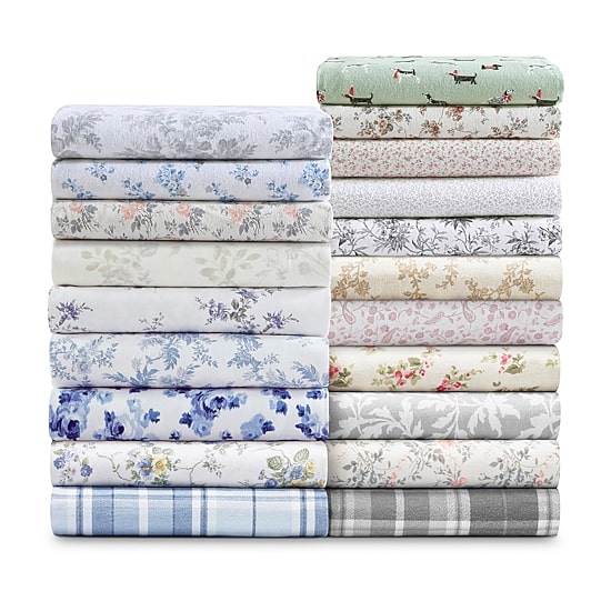 Laura Ashley Audrey Cotton Flannel Deep Pocket Sheet Set