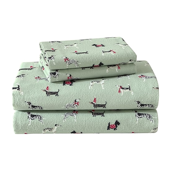 Laura Ashley Le Fleur Cotton Flannel Deep Pocket Sheet Set