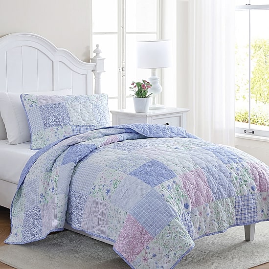 Laura Ashley Parker Patchwork Quilt Set