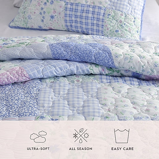 Laura Ashley Parker Patchwork Quilt Set