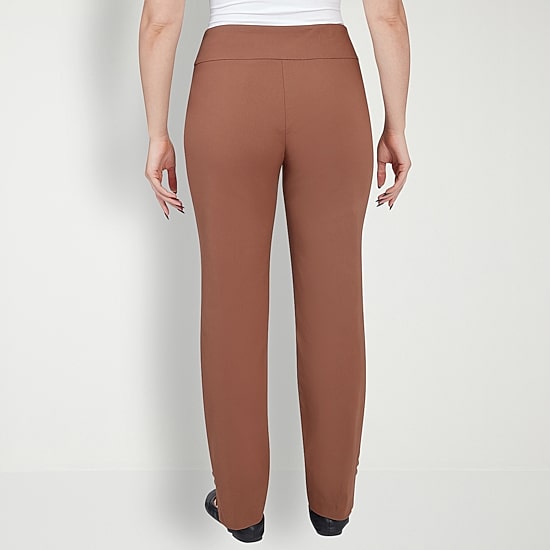 Hearts Of Palm Womens Straight Mid Rise Pull-On Pant